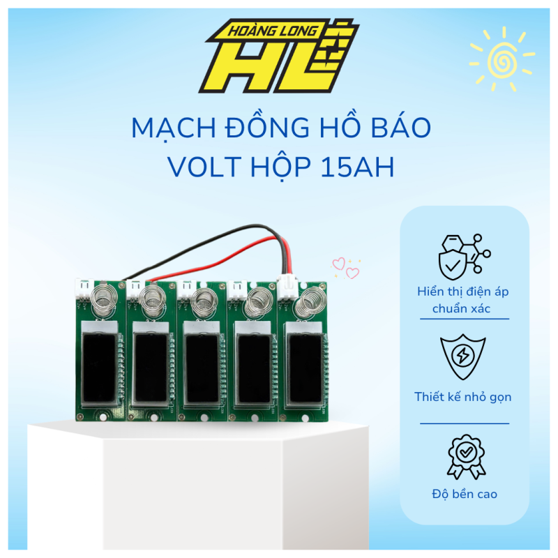 Mạch Đồng Hồ Báo Volt Cho Hộp Pin Lithium 15Ah – Hiển Thị Điện Áp Chính Xác