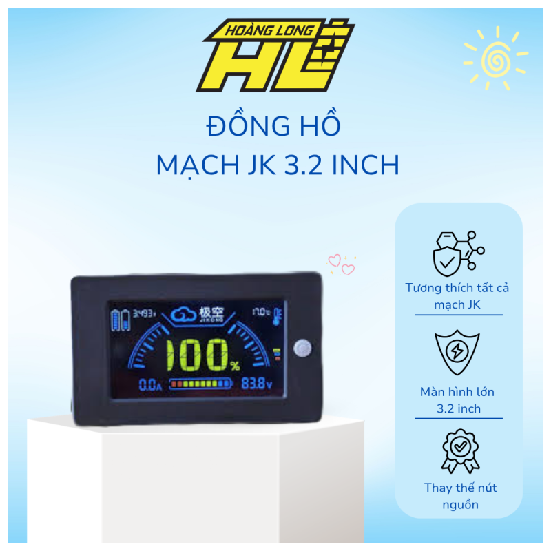 Đồng Hồ Màn Hình 3.2in JK – Phụ Kiện Chính Hãng Cho BMS JK