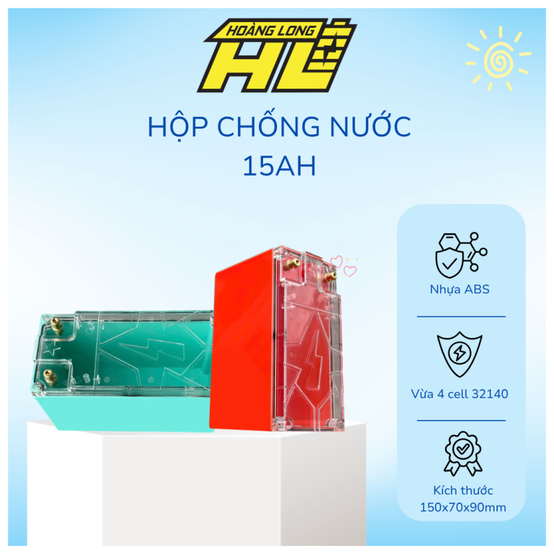 Hộp 15Ah Chống Nước Mẫu Mới 100% – Bền Chắc, Kín Nước, Dễ Dùng