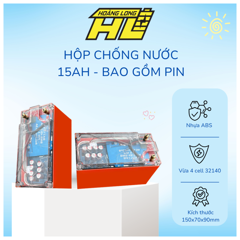 Hộp Pin 15Ah Chống Nước Tuyệt Đối – Mẫu Mới Nhất, Bền Đẹp, Bảo Vệ An Toàn Cho Cell Pin
