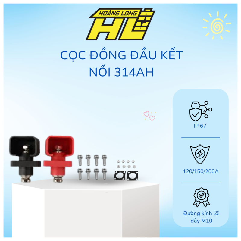 CỌC ĐỒNG ĐẦU KẾT NỐI 314Ah  TẢI CAO ĐẦU VUÔNG NỐI HỆ THỐNG LƯU TRỮ MẶT TRỜI