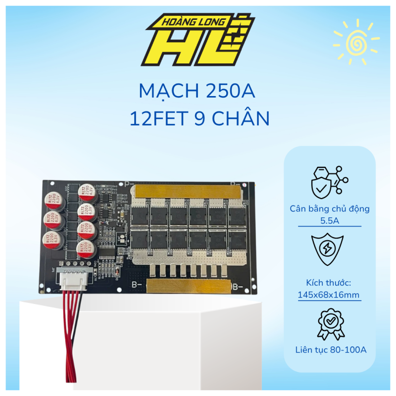 Mạch 250A 12Fet 9 Chân Tích Hợp Cân Bằng 5A ( Chống Chập Tải Cao )