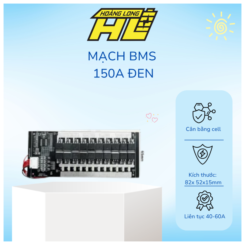 Mạch BMS Đen Sạc Sả Chung Cổng 150a 20fet (4s)