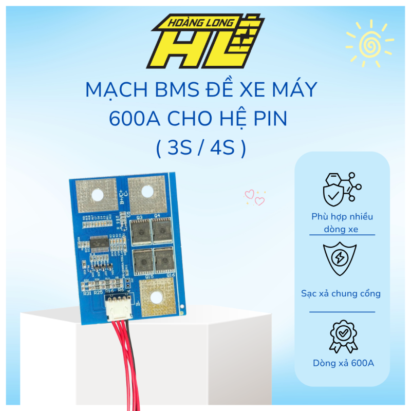 Mạch BMS Đề Xe Máy 600A Cho Hệ Pin ( 3s / 4s )