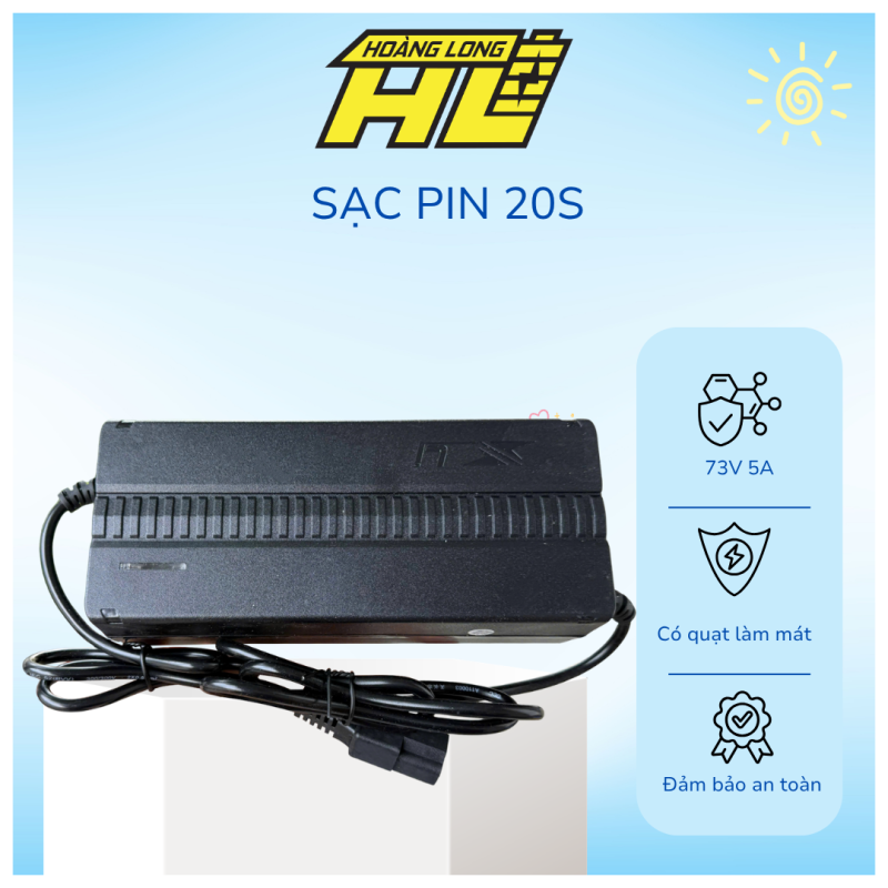 Sạc Pin Lithium 20S – Điện Áp 73V 5A, Có Quạt Làm Mát, Hàng Mới 100%