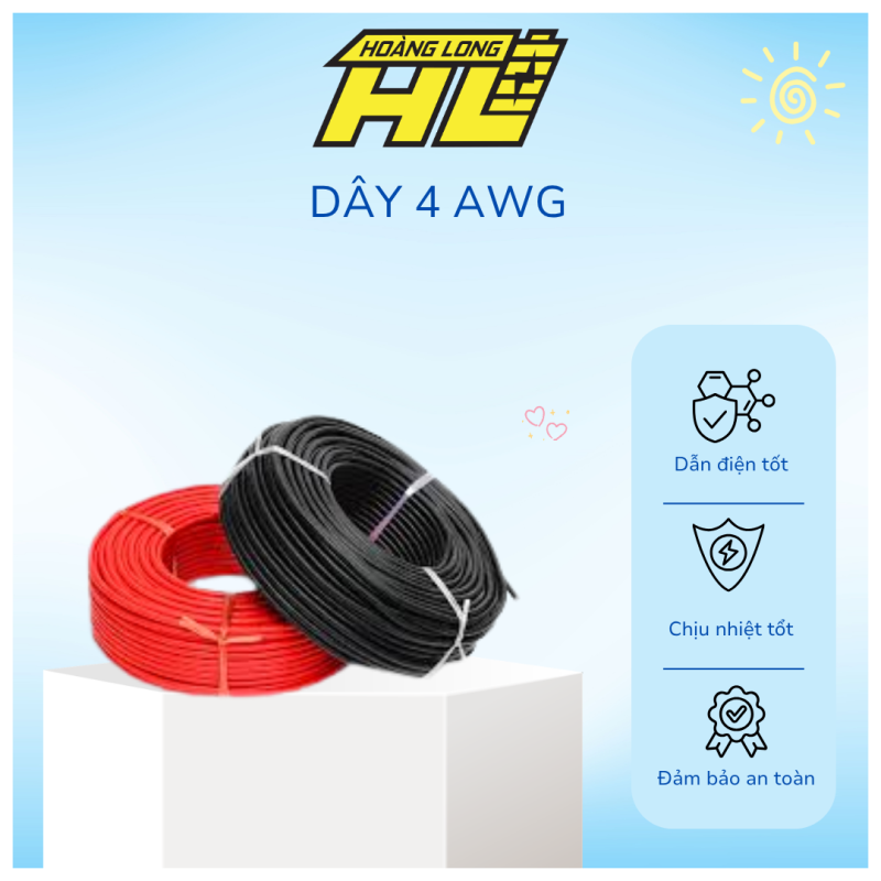 Dây AWG 4 Chống Cháy 1M – Loại Cao Cấp, Dẫn Điện Ổn Định, Chịu Tải Cao