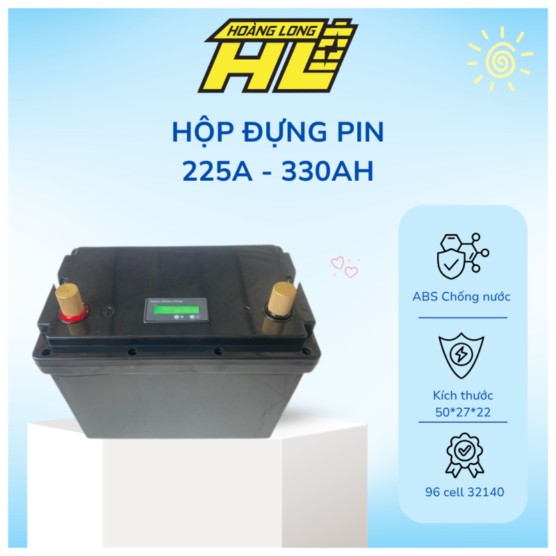 Hộp Đựng Pin 225A - 330Ah   ABS Chống Nước  (50*27*22)   – Chưa Kèm Đồng Hồ
