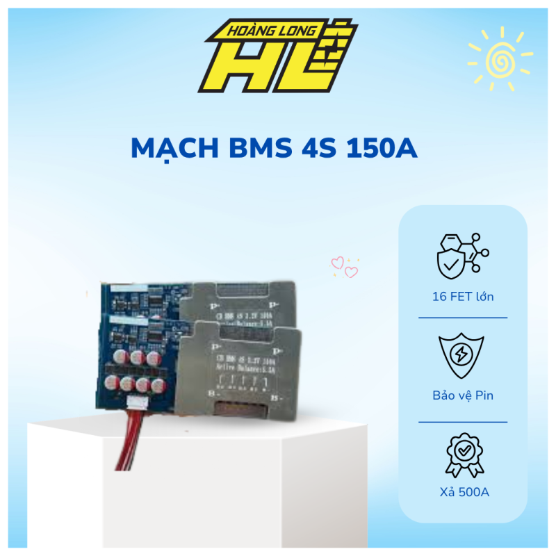 Mạch BMS 4s tích hợp 16fet lớn và Cân Bằng 5.5A (Có Tản Nhôm)