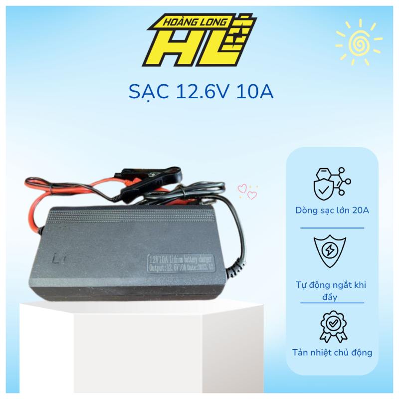 Sạc 12,6V-10A Chống Ngược Đầu Cọc( cho Pin 3S )