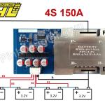 Mạch BMS 4s tích hợp 16fet lớn và Cân Bằng 5.5A (Có Tản Nhôm)