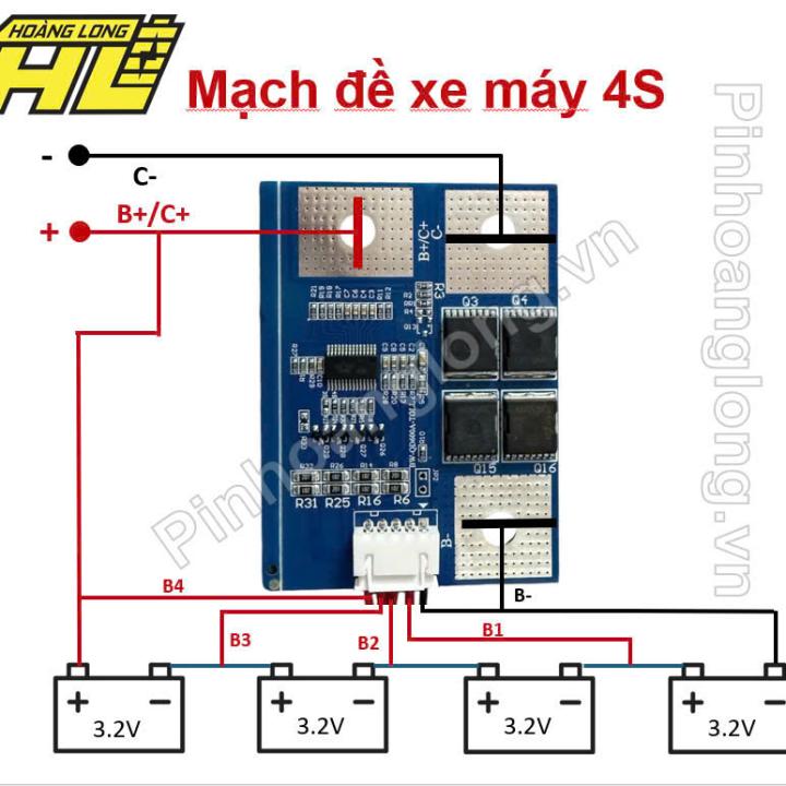 Hướng Dẫn Đi Mạch BMS 4S Đề Xe Máy (Pin 3.2V LiFePO4)