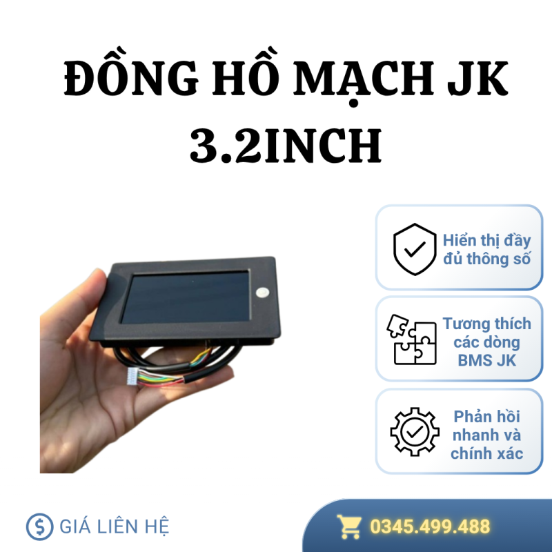 Đồng Hồ Màn Hình 3.2in JK – Phụ Kiện Chính Hãng Cho BMS JK