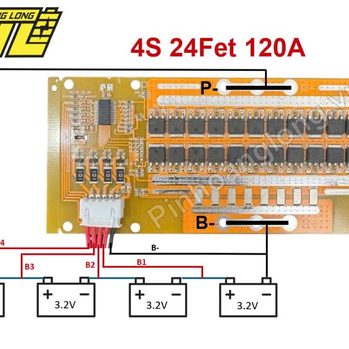 Hướng Dẫn Đi Mạch BMS 4S 24FET 120A Pin 3.2V