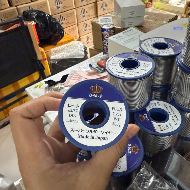 Chì hàn Thiết hàn Nhật Bản HIROSHIMA Loại 1 Cuộn 63/37 800g ( loại 1.5 2.0 )