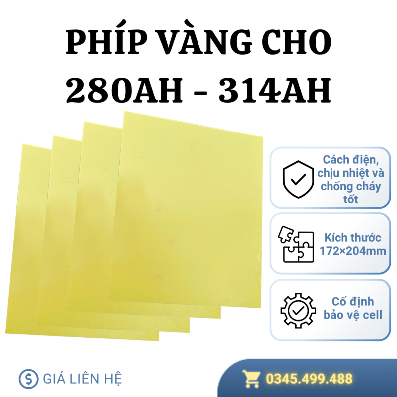 phíp vàng cho 280ah - 314ah kích thước 172*204
